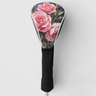 Couvre-club De Golf Bouquet de roses rose blush peint