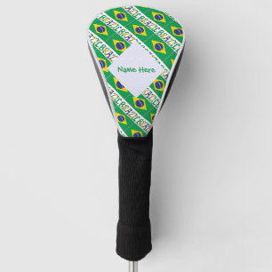 Couvre-club De Golf Brésil Brésil Drapeau Carrelé Vert Personnalisatio