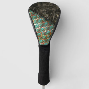 Couvre-club De Golf Brick effet bleu clair tacheté, brun foncé détail