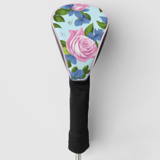 Couvre-club De Golf Bridgerton Inspirée Lys bleu rose roses Floral