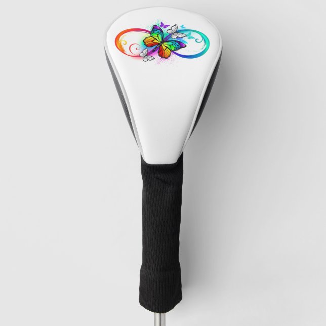 Couvre-club De Golf Bright infinity with rainbow butterfly (Devant)
