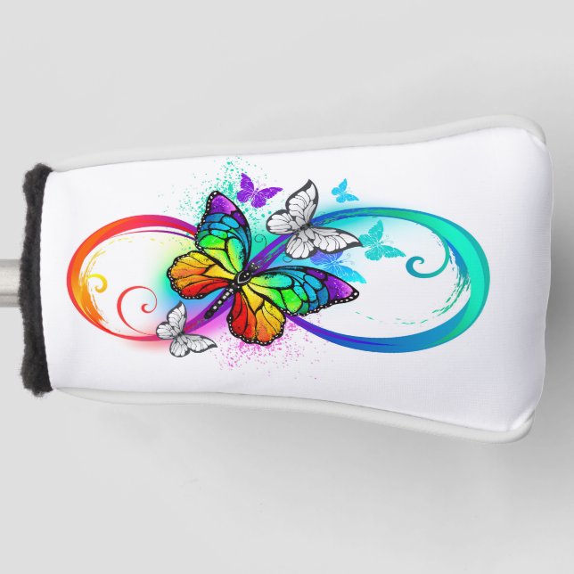 Couvre-club De Golf Bright infinity with rainbow butterfly (Devant)