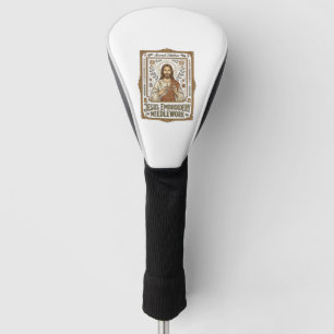 Couvre-club De Golf Broderie Jésus Travail à l'aiguille Jésus Broderie