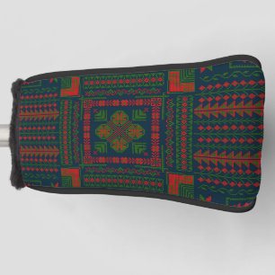 Couvre-club De Golf Broderie Palestinienne Tatreez rouge vert 5 Motif