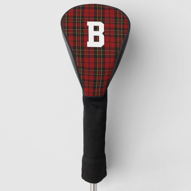 Couvre-club De Golf Brodie Tartan Plaid Couvercle Monogramme De Conduc (Devant)