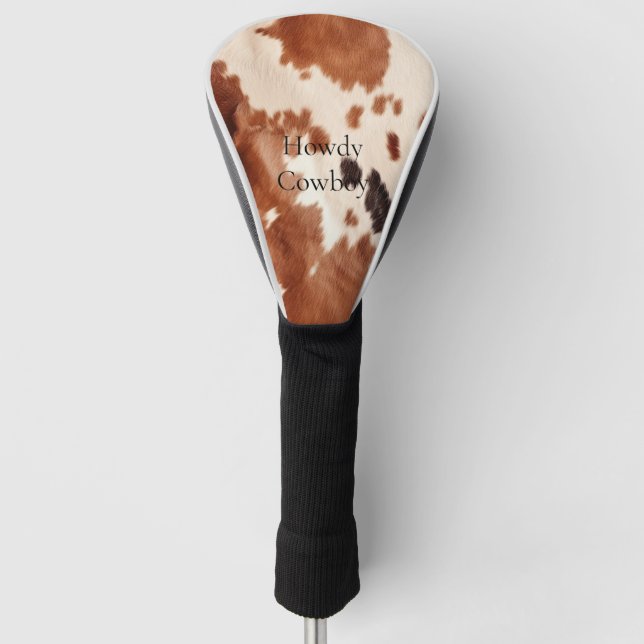 Couvre-club De Golf Brown Cream Southwest Cowhide Christmas (Devant)