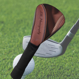 Couvre-club De Golf Brown faux cuir élégant Personnalisé