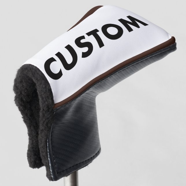 Couvre-club De Golf BROWN Piping Custom Golf Putter Headcover Blank (Devant 3/4)
