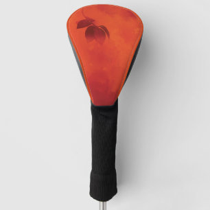 Couvre-club De Golf Brûlé Orange Persimmon Feuilles Abtract Automne