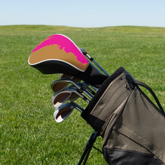 Couvre-club De Golf Brun Doré  Éclaboussure Rose (In Situ)