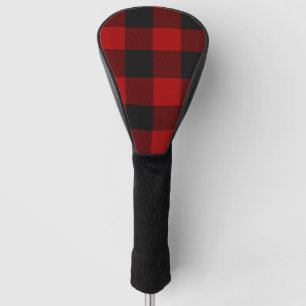 Couvre-club De Golf Buffalo Check Red and Black Carrés Plaid