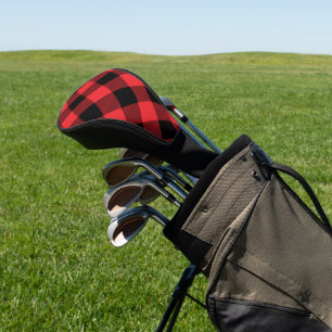 Couvre-club De Golf Buffalo Plaid Red Black Check