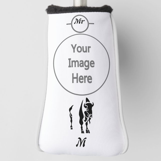 Couvre-club De Golf Buffle noir silhouette (Tourné à 90°)