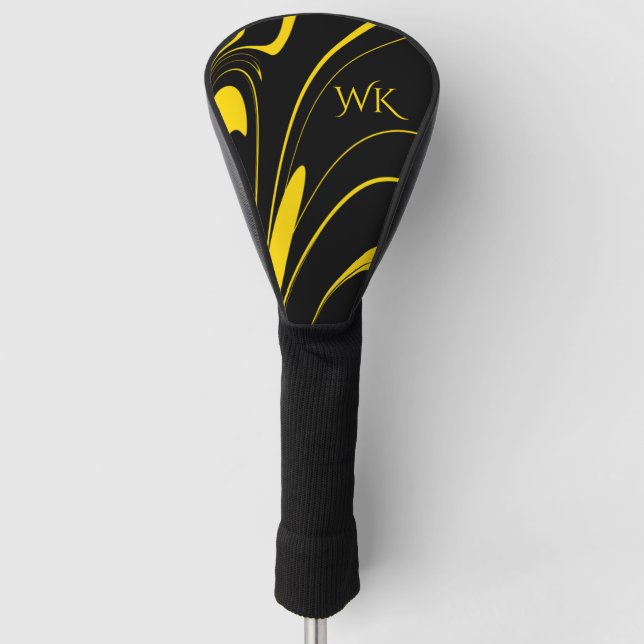Couvre-club De Golf Bumble Bee Coloris Monogramme jaune (Devant)