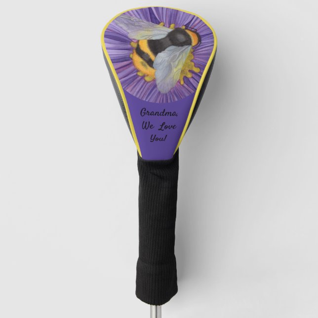 Couvre-club De Golf Bumble Bee Don Pour Son Aquarelle Originale (Devant)