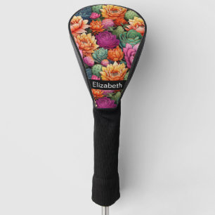 Couvre-club De Golf Cactus Fleurissant Coloré Personnalisé