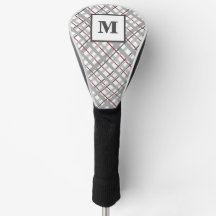 Cadeau à Carreaux Rouge Argent Gris avec Monogramm