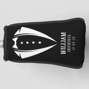 Couvre-club De Golf Cadeau de garçon d'honneur en noir et blanc modern