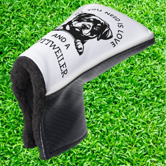 Couvre-club De Golf Cadeau pour golfeurs aimant les Rottweilers (Delight Rottweiler-loving golfers with a unique golf head cover. Show off your passion on the course)