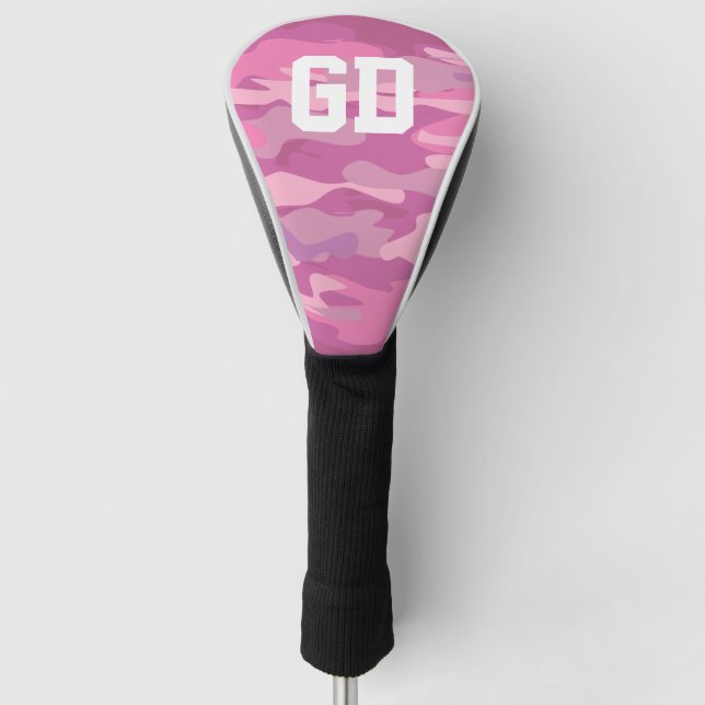 Couvre-club De Golf Camo de l'armée rose monogramme (Devant)