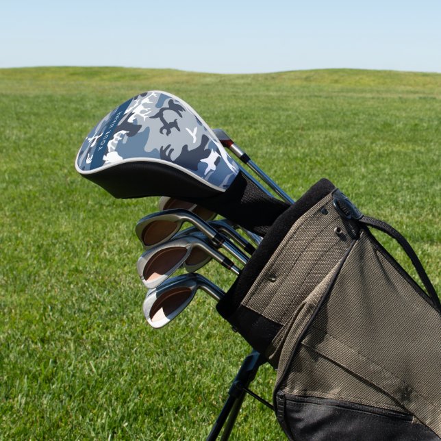 Couvre-club De Golf Camouflage bleu neige d'hiver Votre nom Personnali (In Situ)