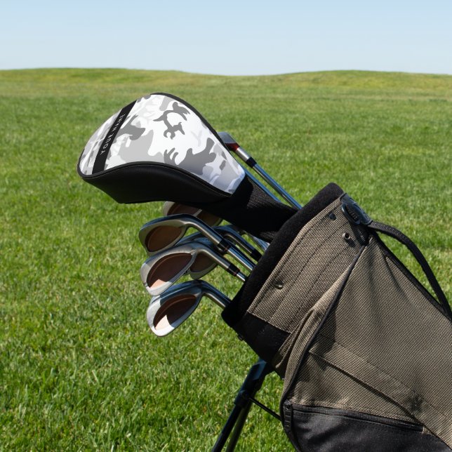 Couvre-club De Golf Camouflage gris neige d'hiver Votre nom Personnali (In Situ)