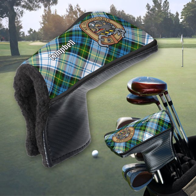 Couvre-club De Golf Campbell Crest sur la robe Tartan Golf Head Coque (Créateur téléchargé)
