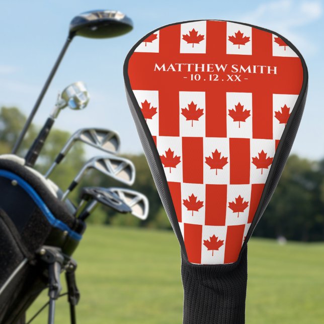 Couvre-club De Golf Canada Feuille d'érable Nom du Motif du drapeau ca (canada canadian flag pattern golf head cover)