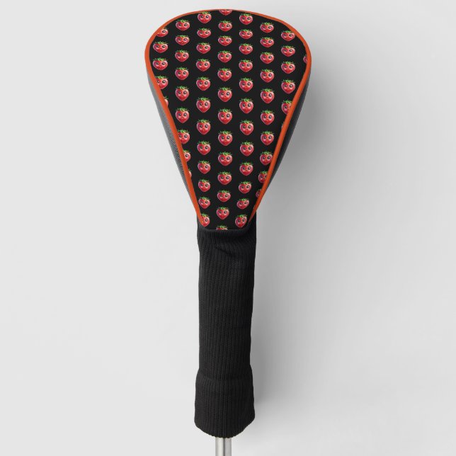 Couvre-club De Golf Caractère mignon de fraise de dessin (Devant)