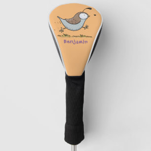 Couvre-club De Golf Caricature de caille californienne joli