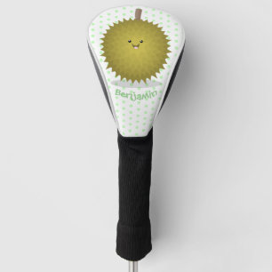 Couvre-club De Golf Caricature de durian joyeux