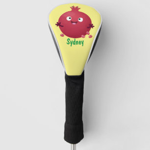 Couvre-club De Golf Caricature de fruits à la grenade joyeux