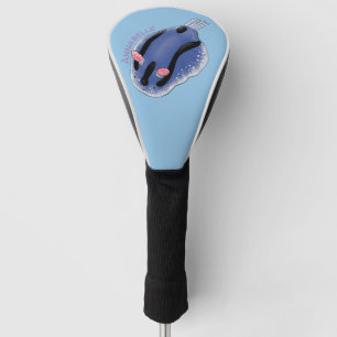 Couvre-club De Golf Caricature de nudibranche bleu mignon