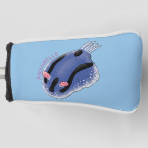 Couvre-club De Golf Caricature de nudibranche bleu mignon