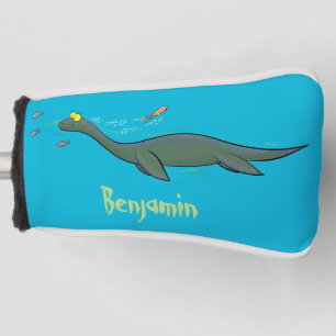 Couvre-club De Golf Caricature de plesiosaure, monstre marin mignon et