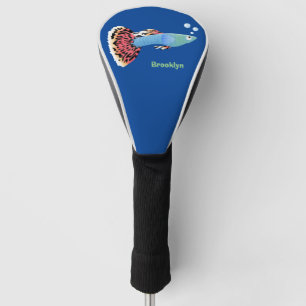 Couvre-club De Golf Caricature de poisson tropical guppy très chic