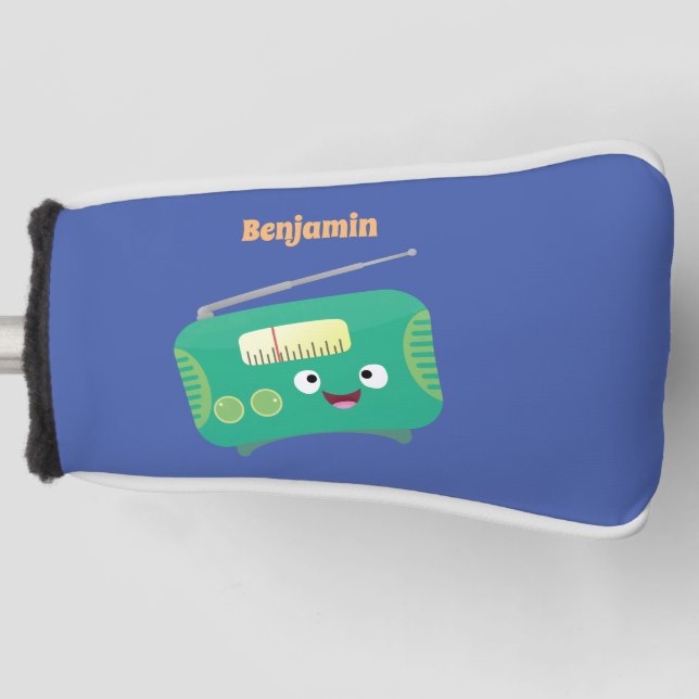 Couvre-club De Golf Caricature de radio rétro amusante (Devant)