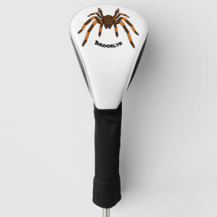 Couvre-club De Golf Caricature déplaisante de tarantule brun et orang