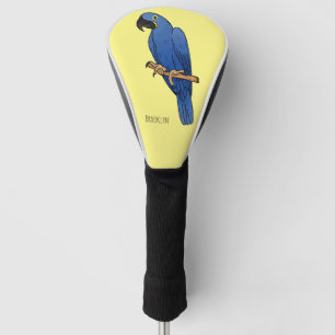 Couvre-club De Golf Caricature d'oiseau macaw Hyacinth