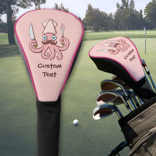 Couvre-club De Golf Caricature du chef calmar