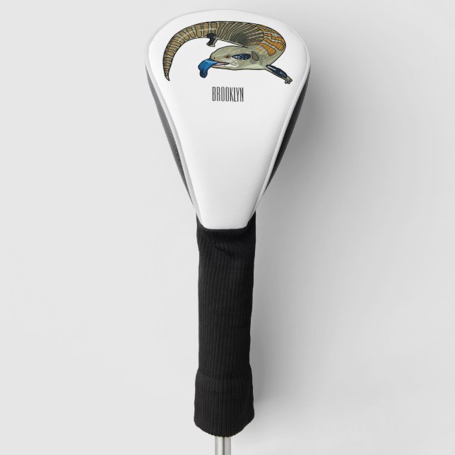 Couvre-club De Golf Caricature en bleu (Devant)