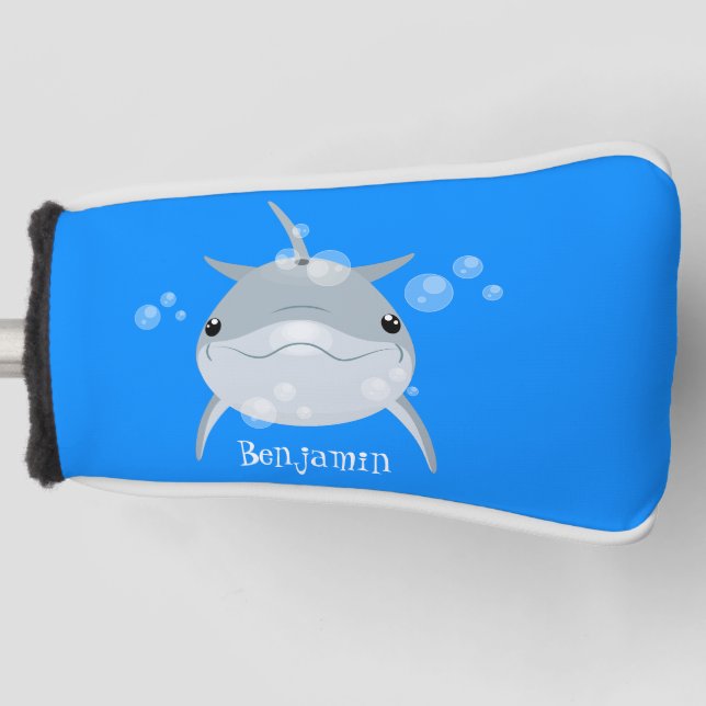 Couvre-club De Golf Caricature joli dauphin kawaii kawaii (Devant)