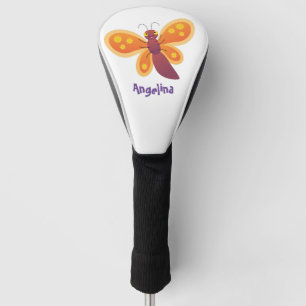 Couvre-club De Golf Caricature joli papillon orange