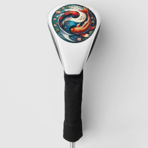 Couvre-club De Golf Carpe Koï Japonaise Yin Yang