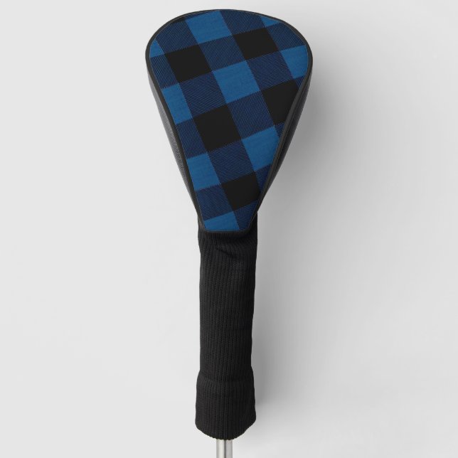 Couvre-club De Golf Carreaux de bûcheron bleu (Devant)
