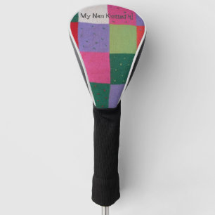 Couvre-club De Golf carrés en tricot tricoté coloré de style vintag