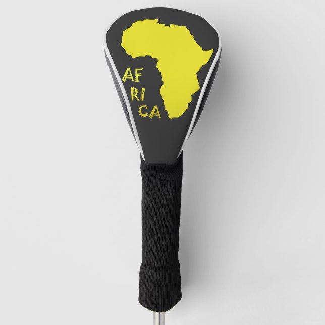 Couvre-club De Golf Carte du continent africain jaune funky (Devant)