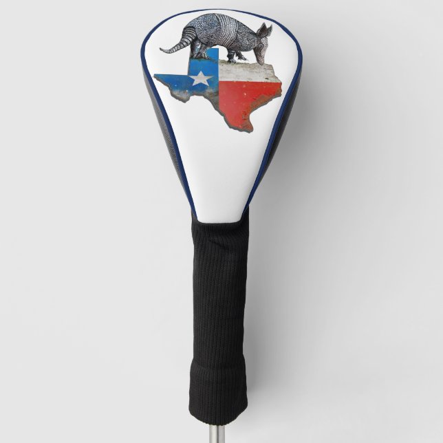 Couvre-club De Golf Carte du drapeau de l'État d'Armadillo Texas (Devant)