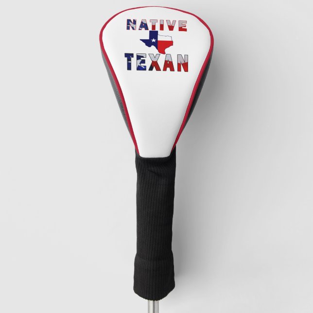 Couvre-club De Golf Carte du drapeau texan natif (Devant)