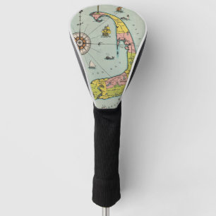 Couvre-club De Golf Carte vintage de Cape Cod